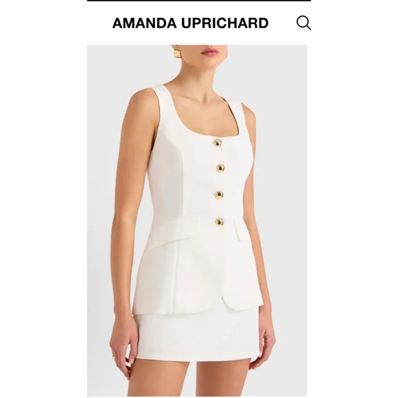 NWT Amanda Uprichard White Kya Romper Size S - Picture 3 of 5